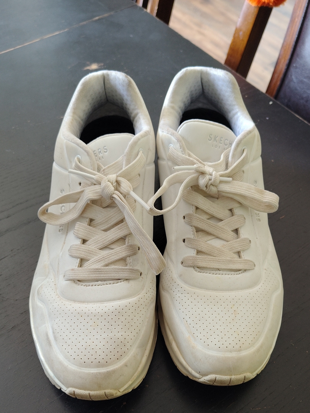 Skechers Men’s Off-White Lace-Up Athletic Sneakers